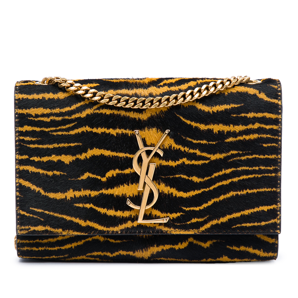 Pre-Loved Saint Laurent Small Pony Hair Tiger Print Monogram Kate Crossbody